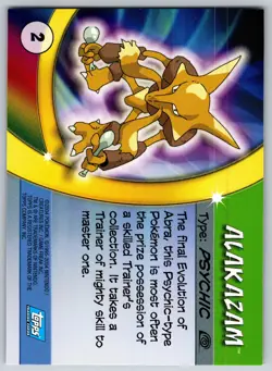 2004 Pokemon Topps Advanced Challenge Alakazam #2 Near Mint NM - Image 2