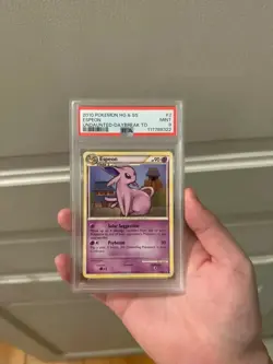 PSA 9 Mint Pokemon Espeon Undaunted #2/90 Non-Holo HGSS - Image 1