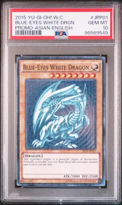2015 YU-GI-OH! WORLD CHAMP PROMO ASIAN-ENGLISH BLUE-EYES WHITE DRAGON PSA 10 - Image 1