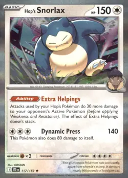 HOP'S SNORLAX 117/159 RARE JOURNEY TOGETHER POKEMON NEAR MINT - Image 1