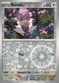 NOIBAT 090/131 COMMON PRISMATIC EVOLUTIONS POKEMON REVERSE HOLO NEAR MINT - Image 1