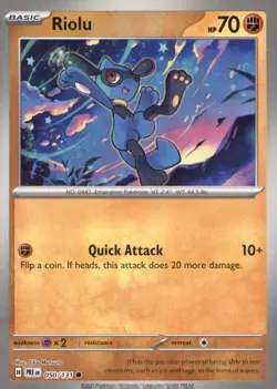 RIOLU (POKE BALL PATTERN) 050/131 COMMON PRISMATIC EVOLUTIONS POKEMON NEAR MINT - Image 1