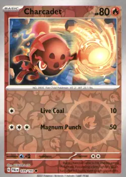 CHARCADET 039/193 COMMON PALDEA EVOLVED POKEMON REVERSE HOLO NEAR MINT - Image 1