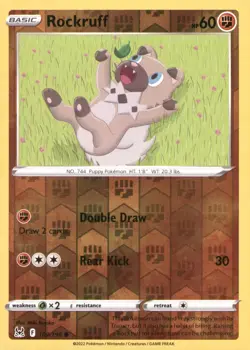 ROCKRUFF 109/196 COMMON LOST ORIGIN POKEMON REVERSE HOLO NEAR MINT - Image 1