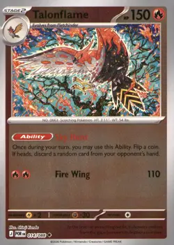TALONFLAME 014/088 UNCOMMON PERFECT ORDER POKEMON REVERSE HOLO NEAR MINT - Image 1