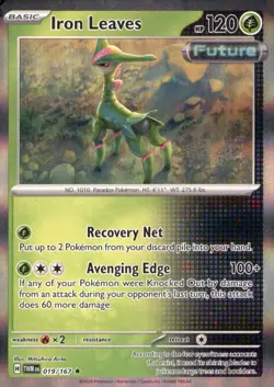 IRON LEAVES 019/167 RARE TWILIGHT MASQUERADE POKEMON HOLO NEAR MINT - Image 1