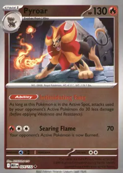 PYROAR 024/132 UNCOMMON MEGA EVOLUTION POKEMON REVERSE HOLO NEAR MINT - Image 1