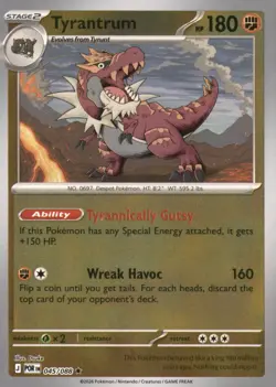 TYRANTRUM 045/088 HOLO RARE PERFECT ORDER POKEMON REVERSE HOLO NEAR MINT - Image 1