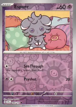 ESPURR 084/191 COMMON SURGING SPARKS POKEMON REVERSE HOLO NEAR MINT - Image 1