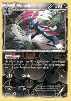 WEAVILE 61/114 RARE STEAM SIEGE POKEMON REVERSE HOLO NEAR MINT - Image 1