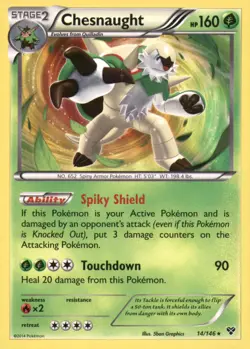 CHESNAUGHT 14/146 HOLO RARE XY POKEMON HOLO NEAR MINT - Image 1
