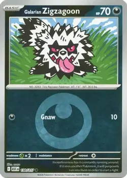 Pokemon Galarian Zigzagoon (Energy Symbol) NM - ME: Ascended Heroes 130/217 - Image 1