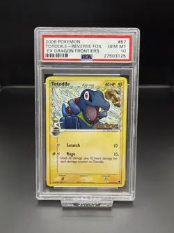 2006 POKEMON EX DRAGON FRONTIERS #67 TOTODILE-REVERSE FOIL PSA 10 - Image 1