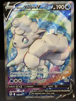 Alolan Vulpix V 173/195 Pokemon Sword & Shield Silver Tempest Full Art - Image 1