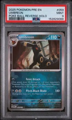 Pokemon TCG Umbreon Poke Ball Pattern 059/131 Reverse Holo PSA 9 - Image 1