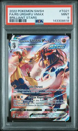 PSA 9 Fa/Rs Urshifu Vmax Brilliant Stars Pokemon Sword & Shield TG - Image 1