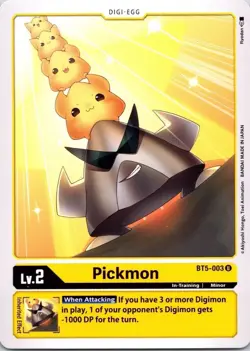 Pickmon BT5-003 Black Uncommon In-Training (Lv2) Digimon Card CCG - Image 1