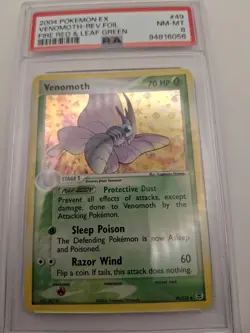 Venomoth - Fire Red & Leaf Green - Reverse Holo - 49/112 - PSA 8 - 2004 Pokemon - Image 1