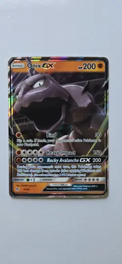 Onix GX 36/68 Holo GX Rare Hidden Fates Pokemon Holo Near Mint - Image 1