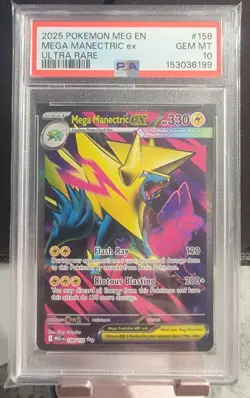 2025 Pokemon TCG Mega Manectric Ex 158/132 Mega Evolution PSA Gem Mint 10 - Image 1