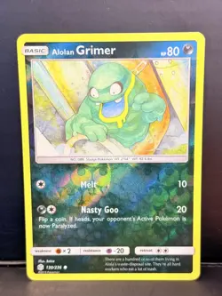 Pokemon Card - Alolan Grimer Cosmic Eclipse 130/236 Reverse Holo Common NM - Image 1