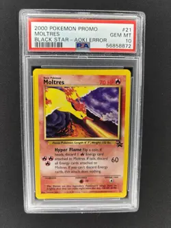 Pokemon TCG Moltres #21 BSP Promo 2000 PSA 10 Aoki Error - Image 1