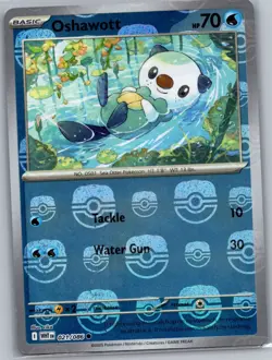 Oshawott 021/086 Masterball Reverse Holo - White Flare - Pokemon Card - NM - Image 1