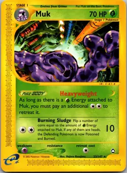 Pokemon Aquapolis Muk 023/147 Regular Rare LP A3 (NM) - Image 1