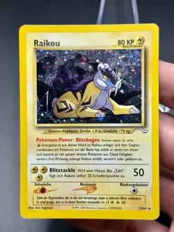 Pokemon TCG Raikou GERMAN 13/64 Neo Revelation Vintage WOTC Holo Rare MP/LP - Image 1