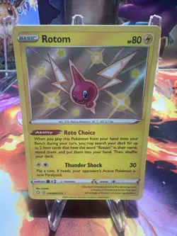 Pokemon TCG Rotom Shining Fates Shiny Vault Holo Rare Basic 80 HP SV038/SV122 - Image 1