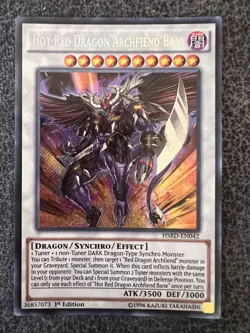 Yugioh Hot Red Dragon Archfiend Bane HSRD-EN042 Secret Rare 1st Edition NM - Image 1