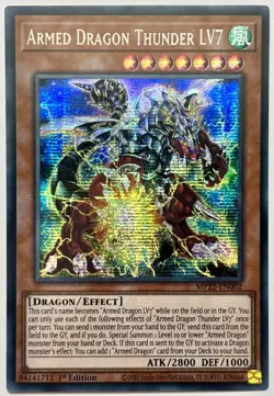 MP22-EN002 Armed Dragon Thunder LV7 - Secret Rare 1st Edition Near Mint YuGiOh - Image 1