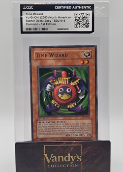 Konami Yu-Gi-Oh! Time Wizard SDJ-015 Starter Deck Joey 1st Edition Common CGC - Image 1