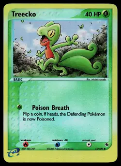 Pokemon Card - Treecko Ruby & Sapphire 75/109 Reverse Holo Common - Image 1