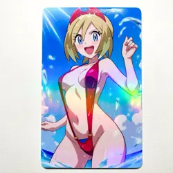 Pokemon Trainer Irida Sexy Doujin Waifu Girl Lewd Anime Art Goddess Card - Image 1