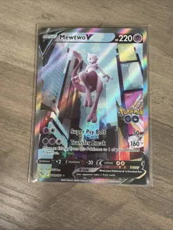 Pokemon Go Mewtwo v Full Art Holo Ultra Rare Card 072/078 Pokemon TCG - Image 1