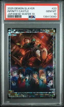 PSA 10 Demon Slayer POP2 Wafer Card Infinity Castle Visual Japan Collectible - Image 2