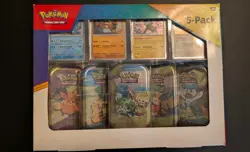 Pokemon Trading Card Game Paldea Friends Mini Tin 5-Pack Sprigatito Pikachu - Image 1