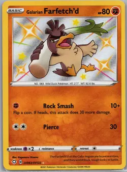 Galarian Farfetch'd SV063/SV122 Baby Shiny - Shining Fates - Pokemon Card - NM - Image 1
