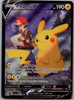 Pikachu V TG16/TG30 Trainer Gallery - Lost Origin - Pokemon Card - NM - Image 1