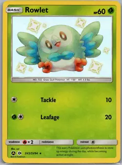 Rowlett SV2/SV94 Baby Shiny - Hidden Fates - Pokemon Card - NM - Image 1