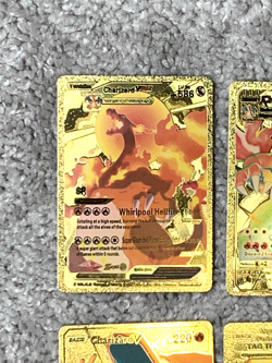 Set of 6 Charizard Gold Foil Fan Art Display Cards - Image 2