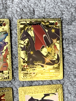 Set of 6 Charizard Gold Foil Fan Art Display Cards - Image 4