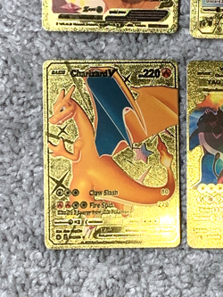 Set of 6 Charizard Gold Foil Fan Art Display Cards - Image 5