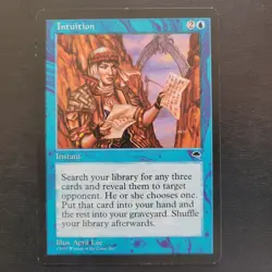 Reserved List Magic Card MTG - Intuition LP Authentic Rare Tempest Original - Image 1