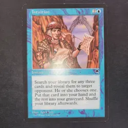 Reserved List Magic Card MTG - Intuition LP Authentic Rare Tempest Original - Image 2