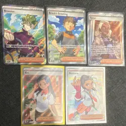 Pokemon Trainer Supporter Full Art Holo Card Lot Brassius Brock Tyme Eri Nemona - Image 1