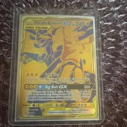 Pokemon Pikachu & Zekrom GX TAG TEAM Secret Rare Full Art Holo SM Team Up Card - Image 1