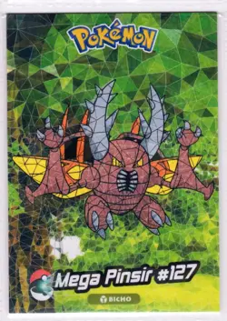 CRYSTAL CARD * MEGA PINSIR #127 - CRACKED ICE HOLO RARE * POKEMON - Image 1