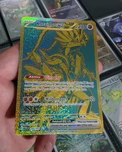 Pokemon TCG Paldean Fates Set: Koraidon ex 245/091 Gold Hyper Rare Card - NM - Image 2